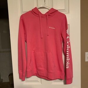 Purple Columbia Sweatshirt with front pocket and hood. Small New without tags.